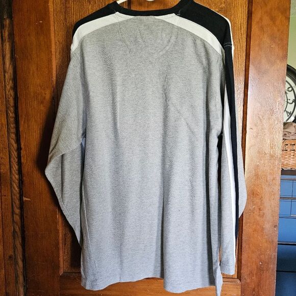 Ralph Lauren Grey w Blue Stripe Shirt Mens Large Timeless Classic Vintage 90s - Picture 2 of 8